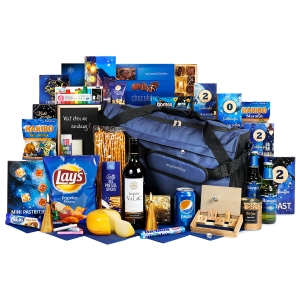 Het ecologisch kerstpakket heeft een recyclede tas en ecologische food artikelen.