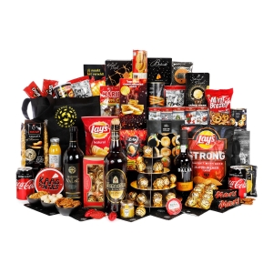 Het etagere kerstpakket is een mooi en goedgevuld pakket met een etagere.